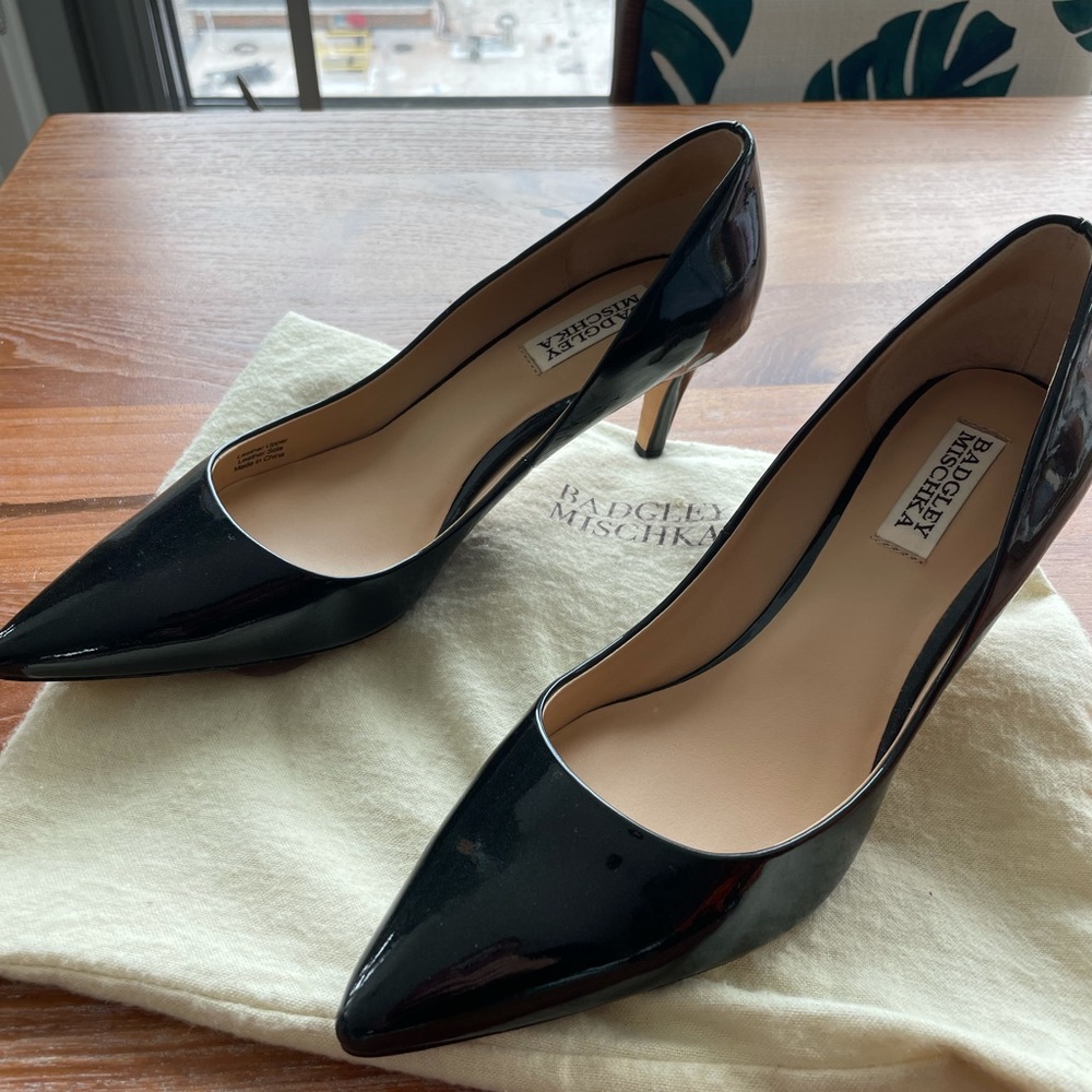 Like NEW! Have worn these 2x max. Black patent leather 3” pumps.